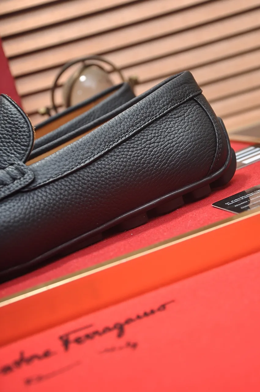 Men's shoes 💰480💶 [Ferragamo/Ferragamo] The latest model in the counter. Original imported open-sided fine cowhide hand-woven + imported 🐂 cowhide + original luxury metal buckle + original combination outsole. No pressure in comparison 38--44🎉